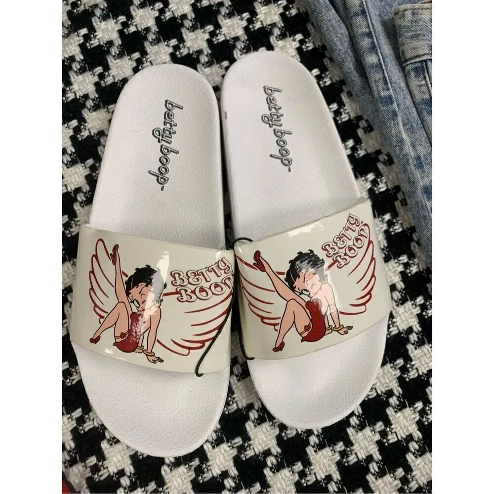 Iridescent Pink Betty Boop Slides